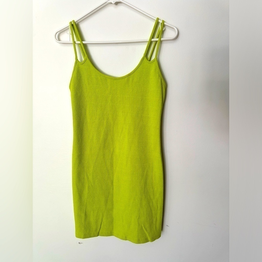 Zara Ribbed Green Mini Dress